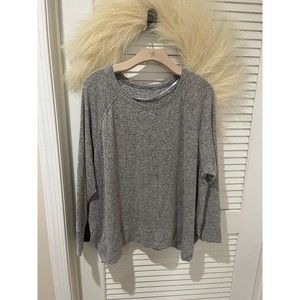 Calvin Klein Performance Long Sleeve PLUS Burnout T-Shirt Large Grey Lightweight